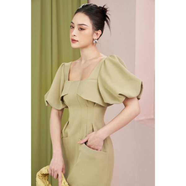 MOLLYNISTA - Đầm Alder xếp ly eo 2 túi chéo quyến rũ nữ tính thiết kế cao cấp đi chơi đi tiệc gợi cảm - Ảnh 7