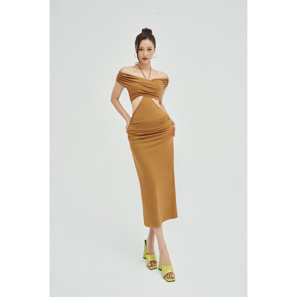 MOLLYNISTA – Đầm Jolio thun cut out khoét chéo ngực quyến rũ nữ tính thiết kế cao cấp đi chơi đi tiệc gợi cảm