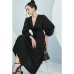 MOLLYNISTA – Đầm Lenia tay dài bồng phối eo quyến rũ nữ tính thiết kế cao cấp đi chơi đi tiệc gợi cảm