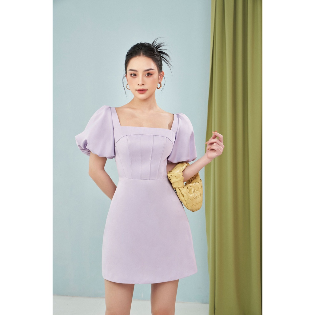 MOLLYNISTA – Đầm Lincy tay phồng cúp rã 6 gọng quyến rũ nữ tính thiết kế cao cấp đi chơi đi tiệc gợi cảm