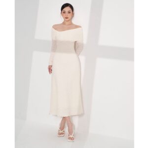 MOLLYNISTA - Đầm Luna tay dài chéo vai quyến rũ nữ tính thiết kế cao cấp đi chơi đi tiệc gợi cảm