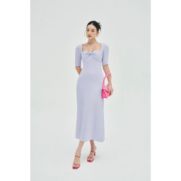 MOLLYNISTA - Đầm Rina thun nhúm ngực có tay quyến rũ nữ tính thiết kế cao cấp đi chơi đi tiệc gợi cảm - Hình ảnh 2