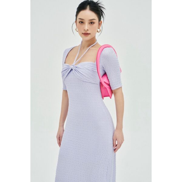 MOLLYNISTA - Đầm Rina thun nhúm ngực có tay quyến rũ nữ tính thiết kế cao cấp đi chơi đi tiệc gợi cảm - Hình ảnh 7