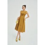 MOLLYNISTA – Đầm Shelly sát nách xoắn nơ eo quyến rũ nữ tính thiết kế cao cấp đi chơi đi tiệc gợi cảm
