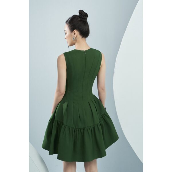 MOLLYNISTA - Đầm Uni sát nách tùng nhún xoè quyến rũ nữ tính thiết kế cao cấp đi chơi đi tiệc gợi cảm - Ảnh 7