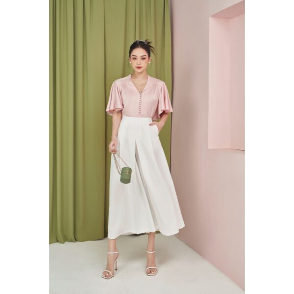MOLLYNISTA - Quần Bloom suông xếp ly bung quyến rũ nữ tính thiết kế cao cấp đi chơi đi tiệc gợi cảm - Hình ảnh 5