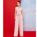 MOLLYNISTA – Quần Rosa hồng dài ống rộng quyến rũ nữ tính thiết kế cao cấp đi chơi đi tiệc gợi cảm