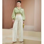 MOLLYNISTA – Quần Strippy dài sọc kem ống rộng quyến rũ nữ tính thiết kế cao cấp đi chơi đi tiệc gợi cảm