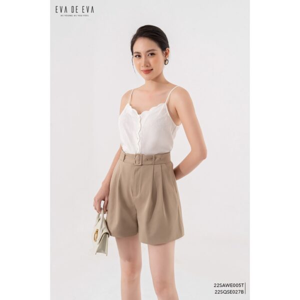 Quần short kaki nữ cạp cao Eva de Eva 22SQSE027B - Hình ảnh 3