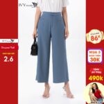 Quần suông nữ phối túi viền thêu nhiều màu IVY moda MS 22B9203