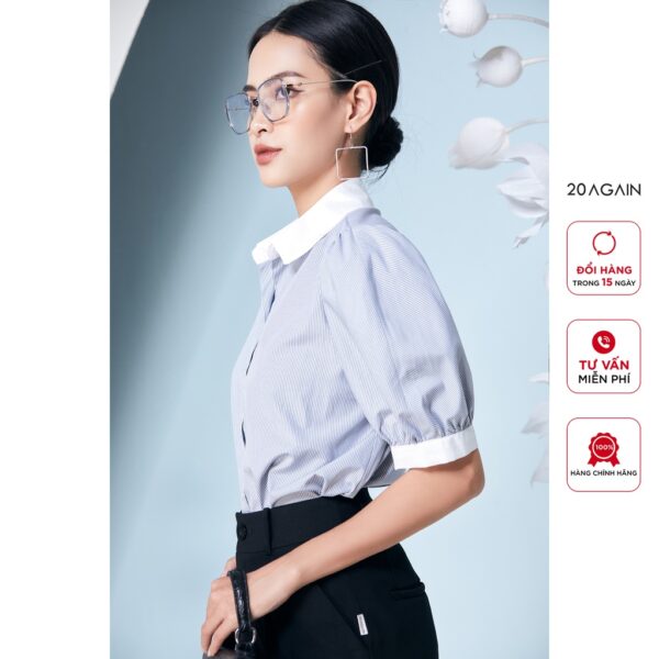 Quần tây nữ baggy 20AGAIN công sở 2 túi chéo QGA2410 - Hình ảnh 5