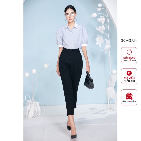 Quần tây nữ baggy 20AGAIN công sở 2 túi chéo QGA2410 - Hình ảnh 6