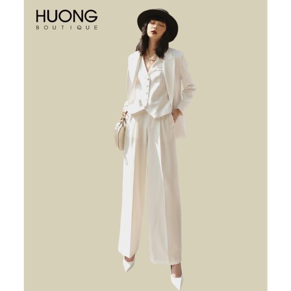 Set áo blazer, gile và quần suông nữ HUONG BOUTIQUE HBVEST160 - Hình ảnh 7