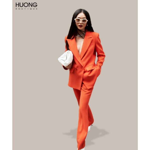 Set áo blazer hai hàng cúc và quần ống vẩy HUONG BOUTIQUE HBVEST155 - Hình ảnh 5