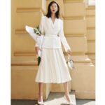 Set áo Ja’dor blazer và chân váy mini xếp li HUONG BOUTIQUE HBVEST158