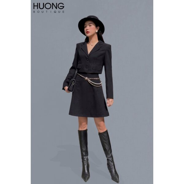 Set áo vest little black suit và chân váy chữ A HUONG BOUTIQUE HBVEST120 - Hình ảnh 7