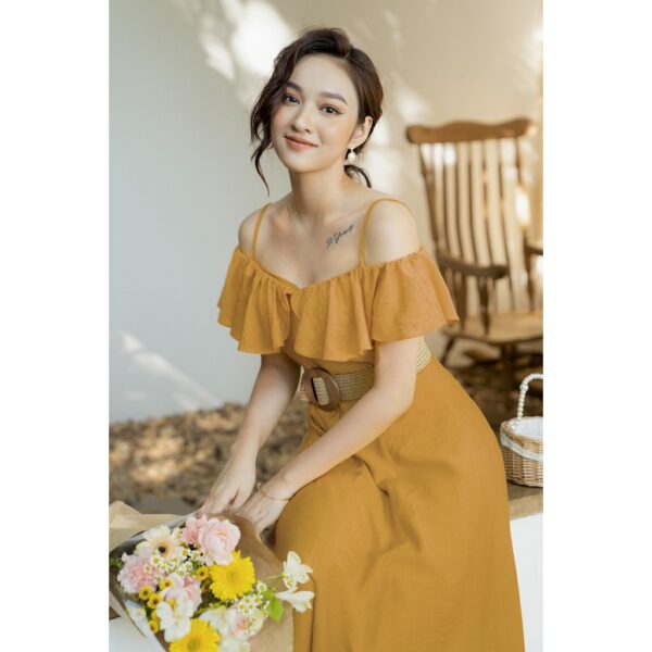Váy 2 dây bèo ngực vàng MM - Hình ảnh 2