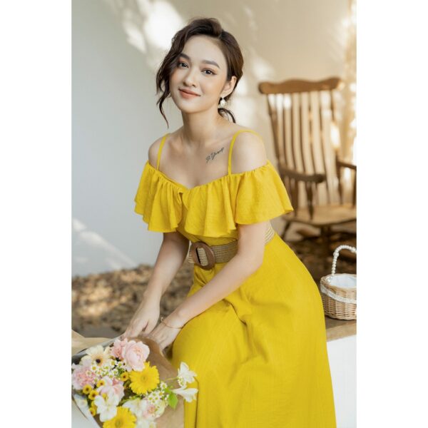 Váy 2 dây bèo ngực vàng MM - Hình ảnh 3