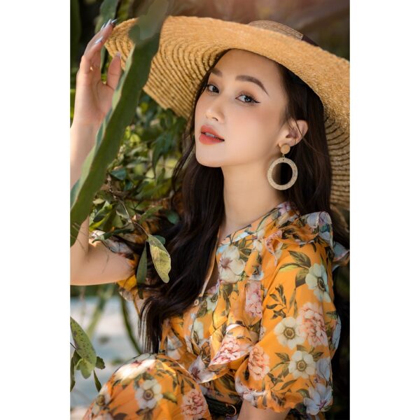 Váy chân li hoa vàng VT - Hình ảnh 2