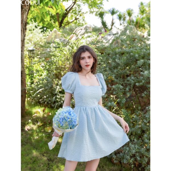 Váy tay phồng cột dây hở lưng - COQUI Baby Blue dress - Hình ảnh 2