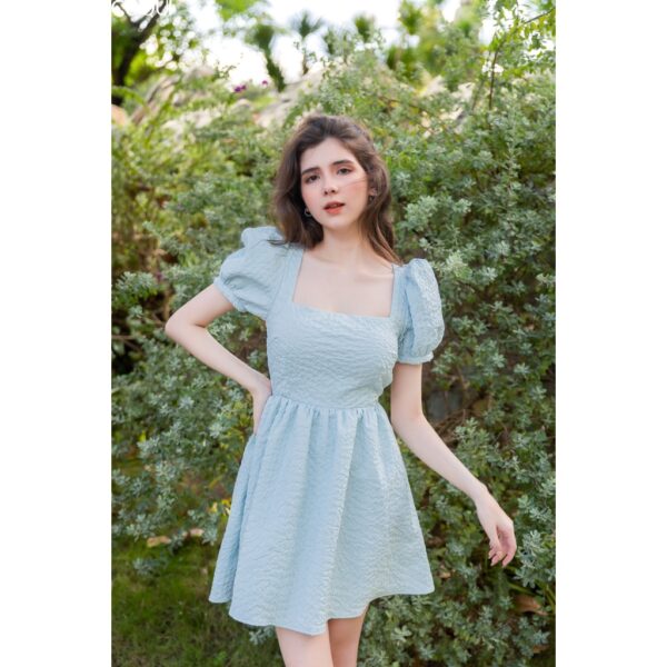 Váy tay phồng cột dây hở lưng - COQUI Baby Blue dress - Hình ảnh 3
