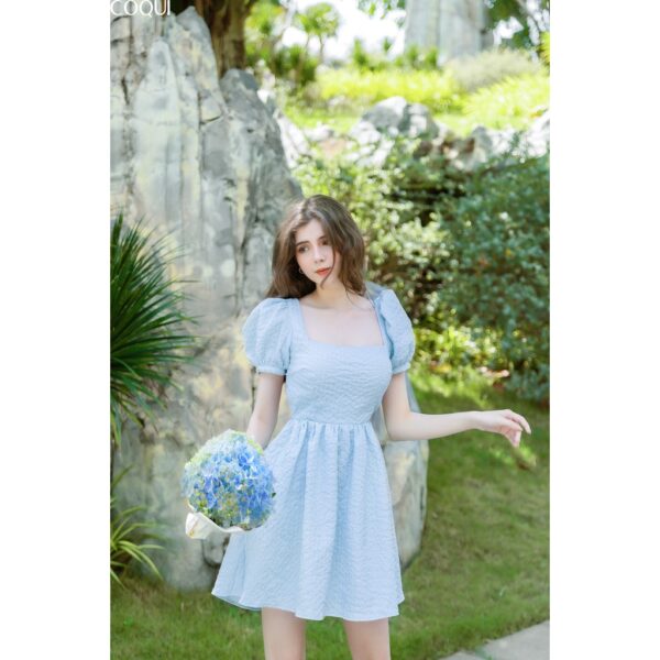 Váy tay phồng cột dây hở lưng - COQUI Baby Blue dress - Hình ảnh 4