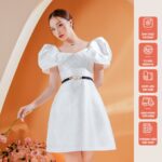 VÁY TRỄ VAI ĐÍNH VIỀN ĐÁ SR