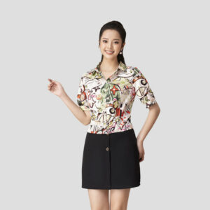 Áo Sơ Mi Nữ Công Sở Luperi Dáng Bo Eo Tay Ngắn Thanh Lịch, Vải Lụa Satin Cao Cấp LFSM1212