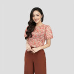 Áo sơ mi nữ công sở LUPERI LFSM1166 họa tiết hoa nhí tay bồng trẻ trung, xinh xắn