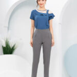 Áo sơ mi nữ LUPERI LFSM1135 cổ áo giả phối bèo ngực, ngắn tay trễ vai, áo sơ mi tay ngắn, áo sơ mi kiểu nữ, áo sơ mi công sở, áo sơ mi tay ngắn nữ,…