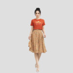 Chân Váy Nữ Công Sở Họa Tiêt Hoa Nhí Cao Cấp LUPERI LFCV595 Vải Voan Hàn Co Giãn, Mềm Mại, Thoáng Mát