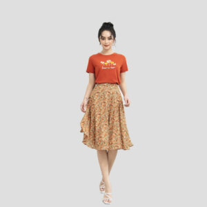 Chân Váy Nữ Công Sở Họa Tiêt Hoa Nhí Cao Cấp LUPERI LFCV595 Vải Voan Hàn Co Giãn, Mềm Mại, Thoáng Mát