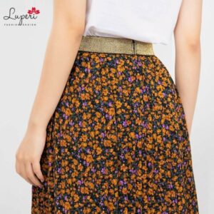 Chân Váy Nữ Xếp Ly Midi Cách Điệu LUPERI LFCV586 Chất Voan Hàn Siêu Mát Không Xù