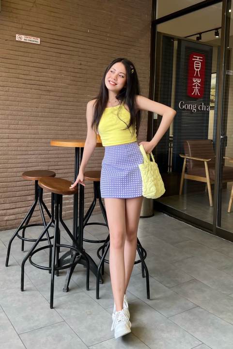 Áo croptop hai dây thun gân TINY TANK TOP