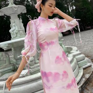 Áo dài cách tân ONONMADE Tường Vân màu hồng
