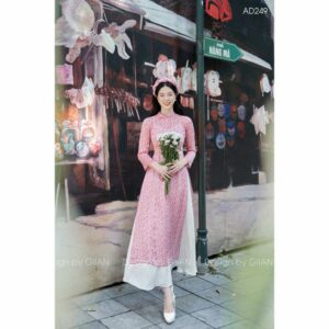 Áo dài nữ hoa nhí kèm váy hai dây thiết kế chính hãng GIIAN, áo dài cách tân hoa nữ tính, nhẹ nhàng - AD249