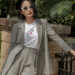 Áo khoác blazer nữ 4 nút sọc ngang FWBZ20FH04L