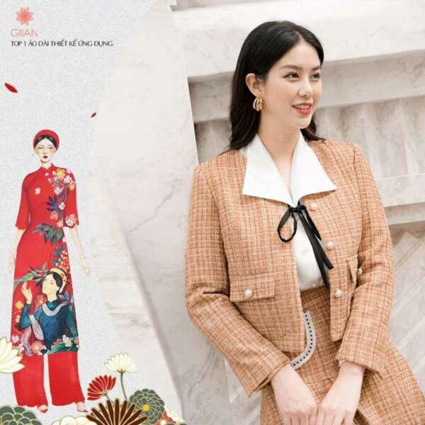 Áo khoác dạ xinh xắn hàng thiết kế chính hãng Giian - A212