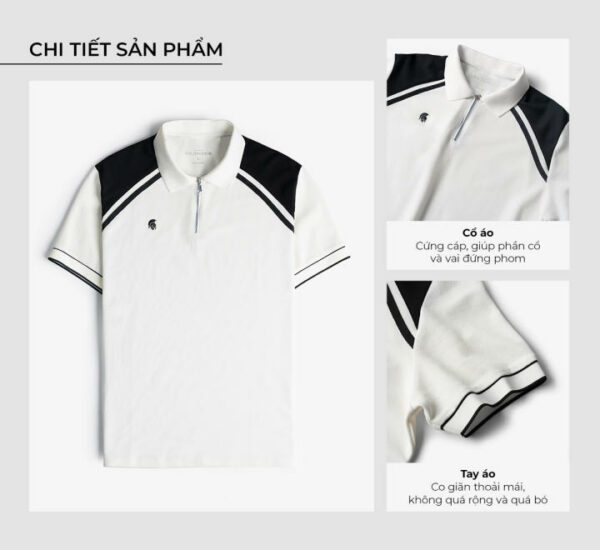 Áo Polo nam phối ALEX vải cá sấu cotton CMC, nam tính, thanh lịch, sang trọng - POLOMANOR