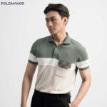 Áo Polo nam phối BEVIS vải cá sấu cotton CMC, nam tính, thanh lịch, sang trọng – POLOMANOR