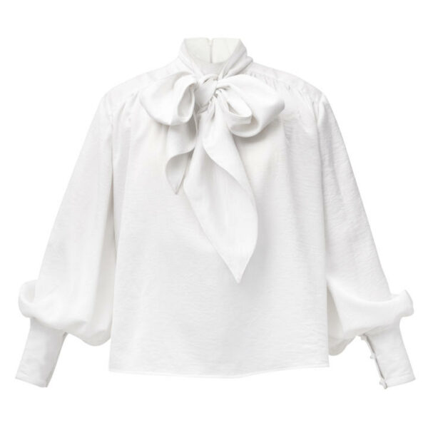 Áo sơ mi kiểu cột nơ ONONMADE Bowtie Blouse màu trắng