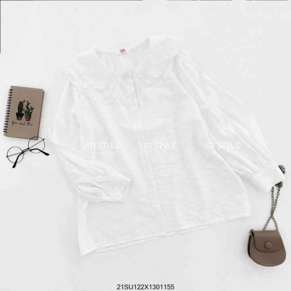 Áo Sơ Mi VM STYLE ASU00097 Tay Dài Cổ Sen 2 Lớp Điệu Đà Thời Trang Ulzzang Hàn Quốc