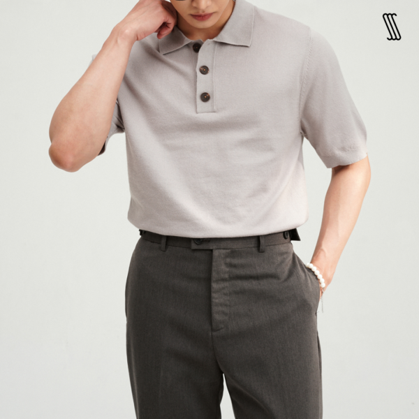 Áo thun có cổ nam SSSTUTTER polo len thỏ WOOL POLO II