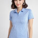 Áo thun nữ cổ bẻ melange nổi bật FWKS21SS04L