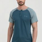 Áo thun vải café tay raglan cổ henley TS21SS22P-SCCA