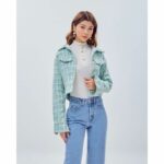 Áo tweed SheByShj dài tay màu xanh lá – Ivanna Top