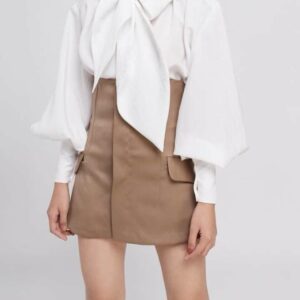 Chân váy lưng cao dáng ôm chất liệu kate Ý ONONMADE High Waist Skirt màu nâu