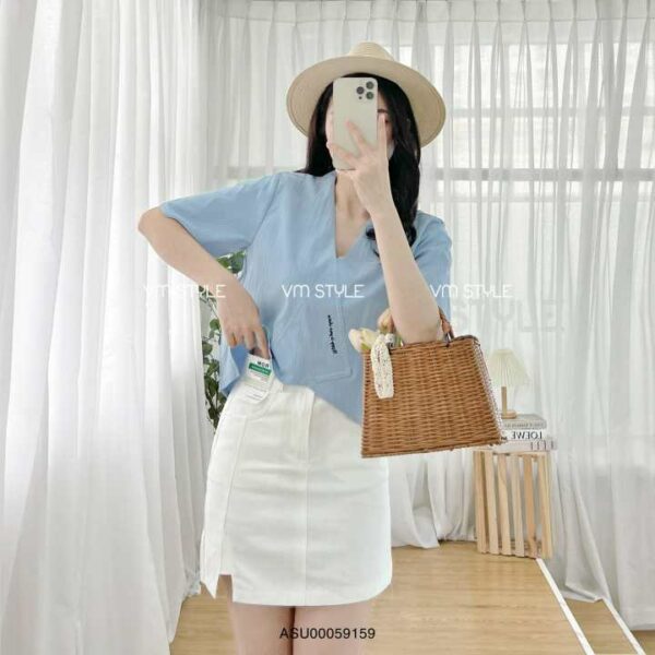Chân váy nữ VMSTYLE CVN00022 dáng ngắn basic xẻ bên trước thời trang ulzzang 6661