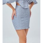 Chân váy Shebyshj ôm màu xanh họa tiết kẻ ô – Helena Skirt
