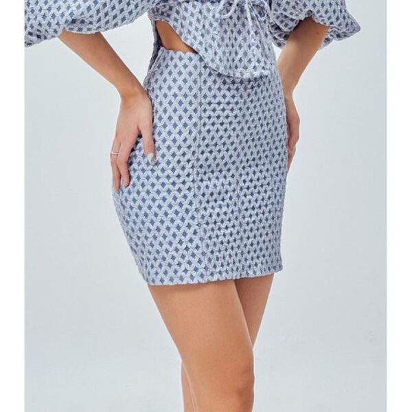 Chân váy Shebyshj ôm màu xanh họa tiết kẻ ô - Helena Skirt